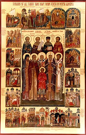 Icon of the Synaxis of All Saints of North America