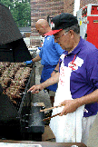 Grilling souvlakia