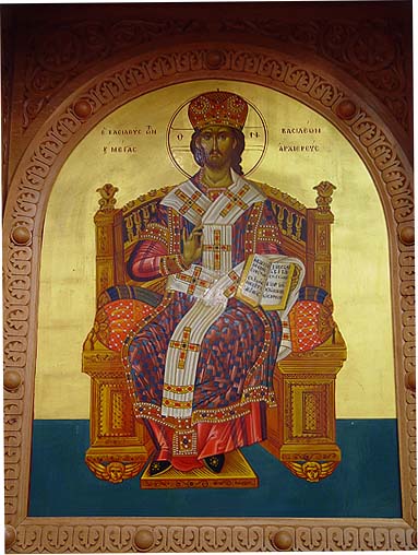 Closeup of the Bishop's Throne Icon
